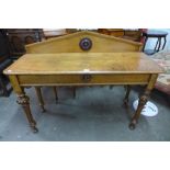 A Victorian oak serving table, 95cms h, 122cms w, 45cms d