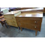 Two light oak chests of drawers