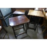 Three oak barleytwist occasional tables