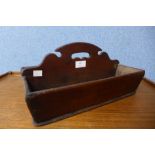 A George III oak cutlery tray, 17cms h x 36cms l