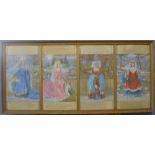 Christine M. Wells ABWS, The Four Seasons, watercolour, each 52 x 28cms, framed