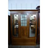 An Edward VII inlaid mahogany wardrobe