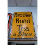 A Brooke Bond Tea enamelled advertising sign, 102 x 76cms