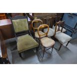 Six assorted Victorian chairs