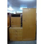 A Meredew light oak two piece bedroom suite