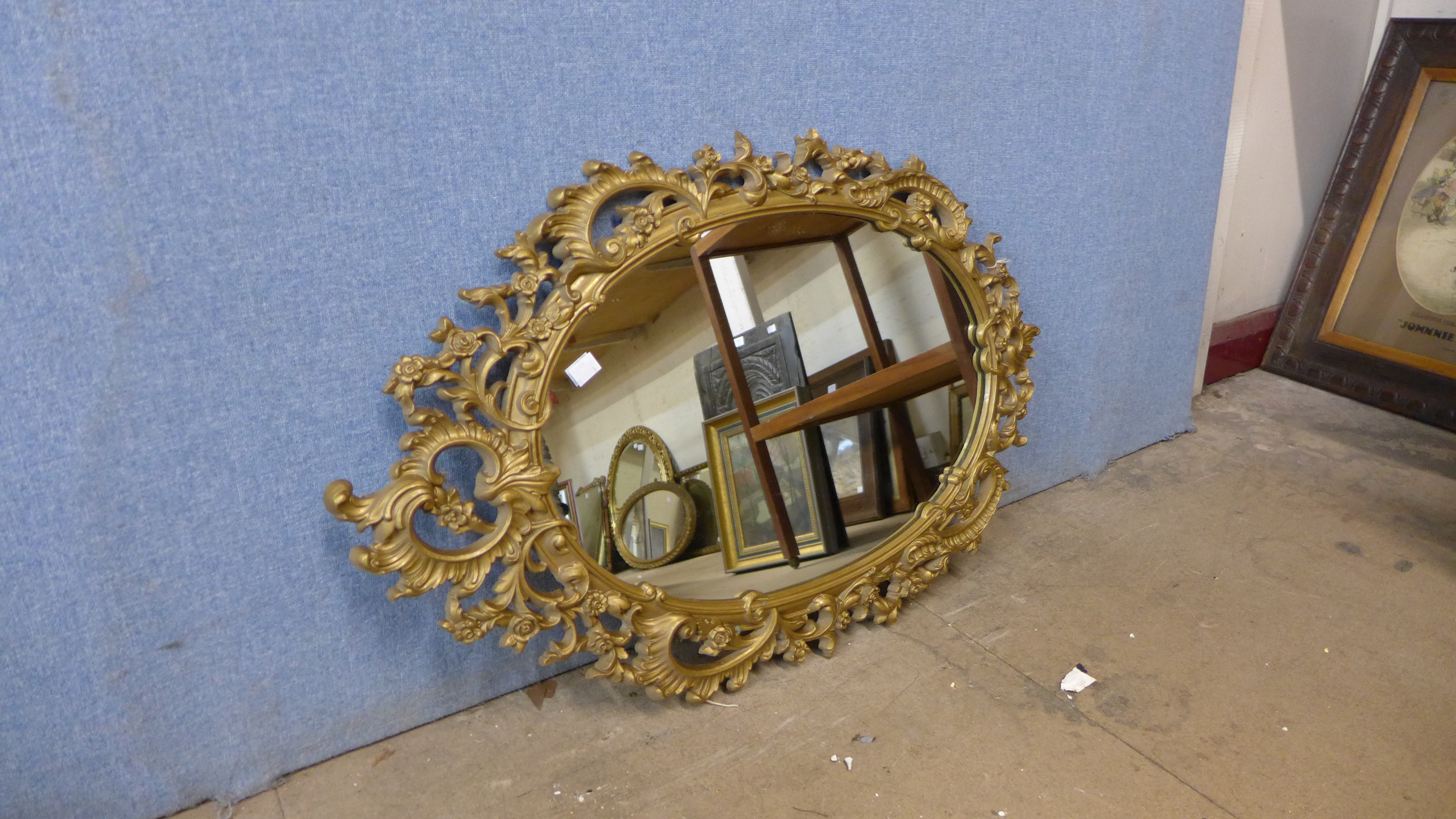 Two gilt framed mirrors and an oak mirror - Image 3 of 3