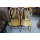 A pair of oak Windsor style chairs