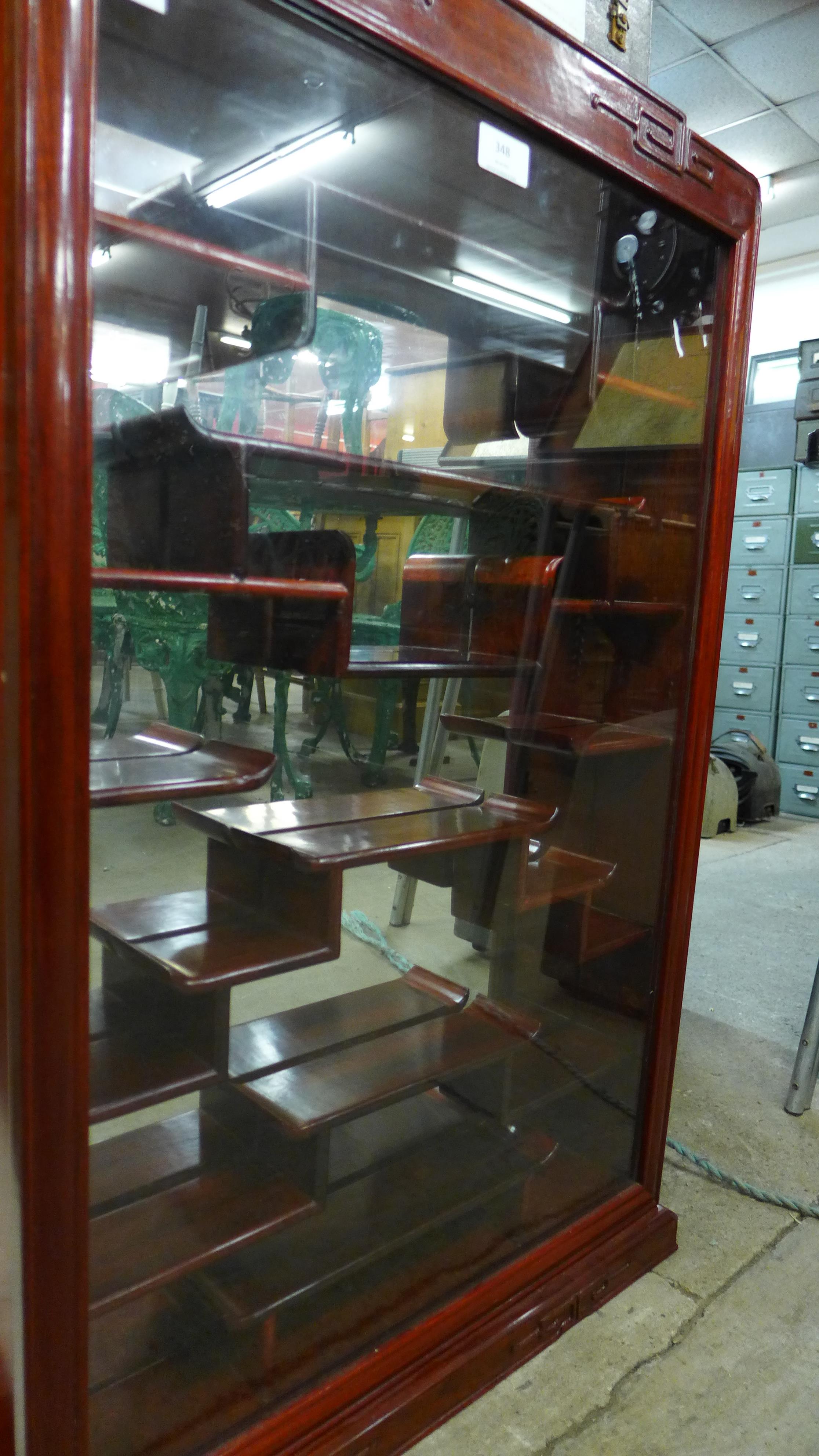 A small Chinese hardwood wall hanging display cabinet - Image 2 of 2