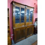 A 19th Century French mahogany, rosewood and gilt metal mounted library bookcase