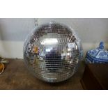 A hanging disco ball