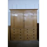 A Victorian pine housekeeper's cupboard, 221cms h, 190cms w, 46cms d