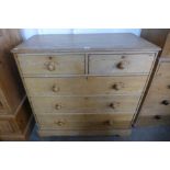 A Victorian pine chest of drawers, 101cms h, 105cms w, 54cms d