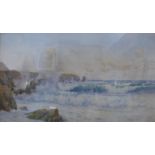 John Chapman Wallis, Constantine Bay, North Cornwall, watercolour, 40 x 69cms, framed