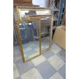 Three gilt framed mirrors