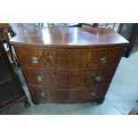 A George III mahogany bow front chest of drawers