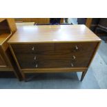 A Uniflex teak and afromosia chest of drawers