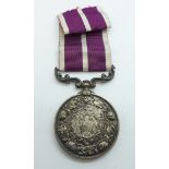 A George V India For Meritorious Service Medal to 4199 Havr. Akbar Khan, 59/Rifles. (F.F.)