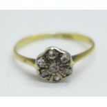 An 18ct gold and rose cut diamond ring, 1.5g, N