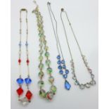 Four vintage necklaces