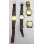 Four wristwatches;-Roamer, Cortebert automatic, Timex automatic and Seiko quartz