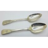 A pair of George III silver serving spoons, London 1810, William Eley, William Fearn & William