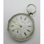 A silver cased Waltham pocket watch, the case hallmarked Birmingham 1897