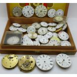 A collection of pocket watch movements, a/f