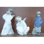 Two Lladro figures and a Nao by Lladro figure
