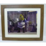 A framed photograph from Shrek the Movie, signed by the voice of Shrek, Mike Myers