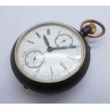 A double sided chronograph pocket watch, the dial marked Mensor