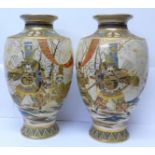 A pair of Japanese Satsuma vases, 37cm