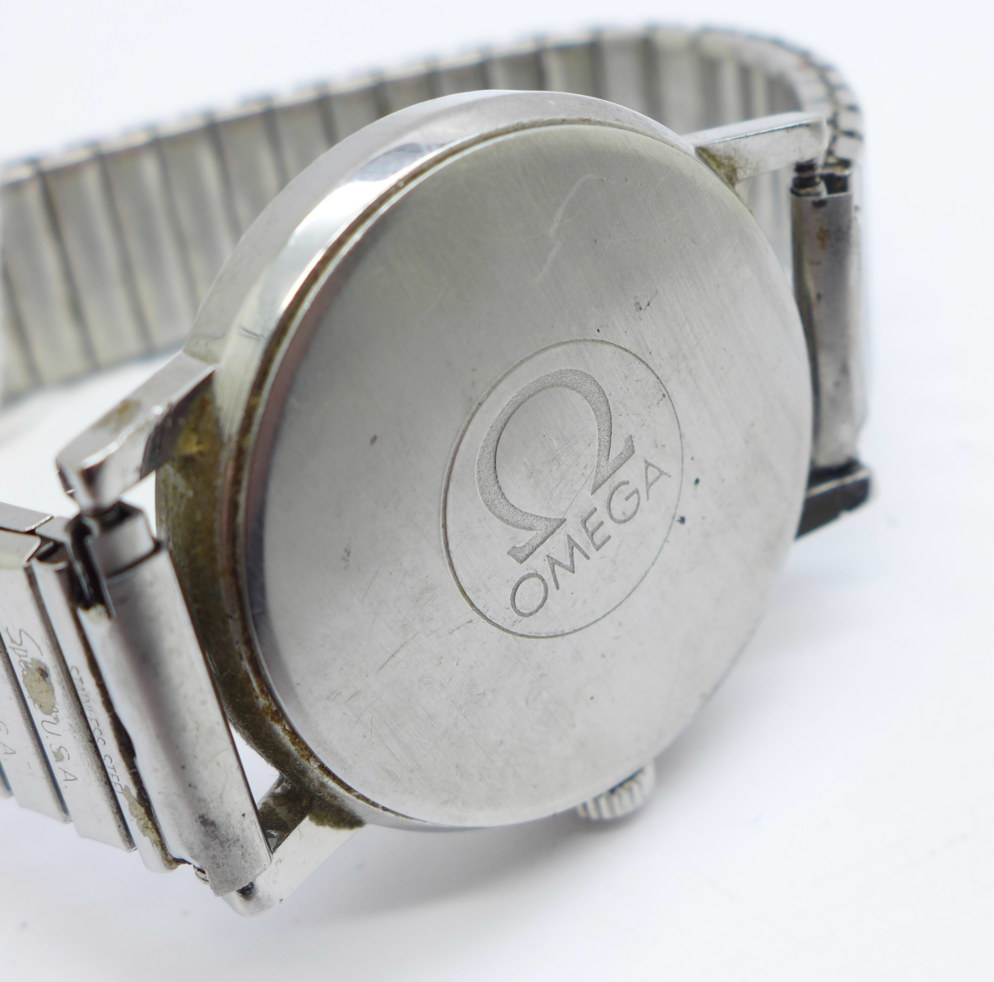 An Omega Geneve wristwatch with date, on a Speidel expanding bracelet, a/f - Image 5 of 8