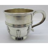 A silver cup, worn Chester hallmark, 149g