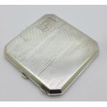 An Art Deco silver compact, marked 'silver'
