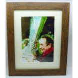 A framed signed photograph of Liverpool manager Gerard Houllier