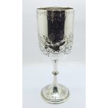 A Victorian silver goblet, Birmingham 1877, George Unite, 154g