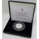 A Jubilee Mint The Queen's Beasts two ounce fine silver £5 coin, White Horse of Hanover, 999.9/