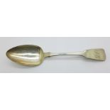 A George IV Irish silver rat-tail serving spoon, Dublin 1824, William Cummins, 77.2g, 22.5cm