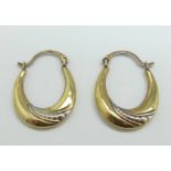 A pair of 9ct gold earrings, 0.7g