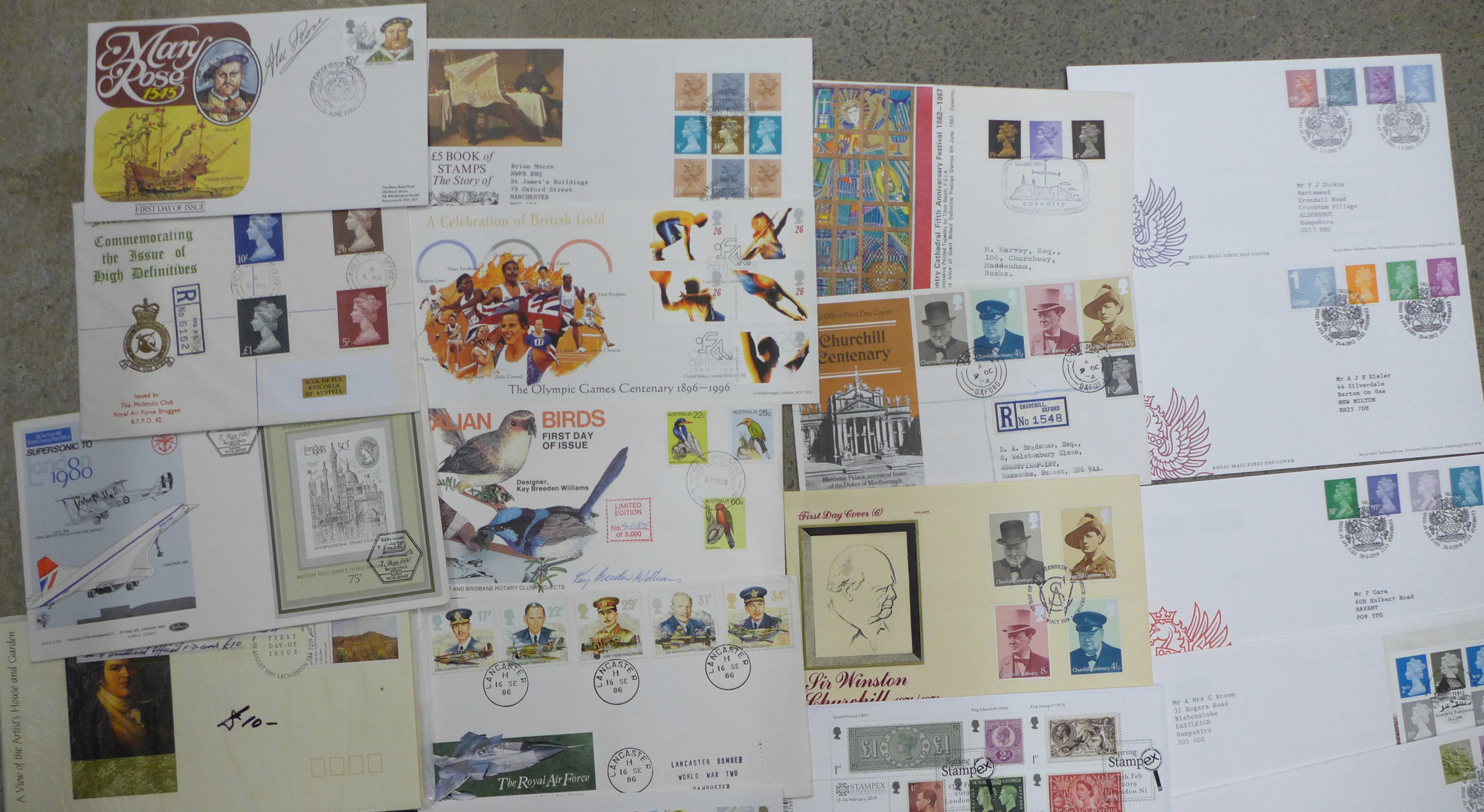 Thirty-one stamp first day covers, including some higher value definitives - Image 2 of 3