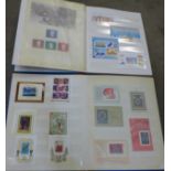 Stamps; worldwide miniature sheets, loose and on cover, in two stock books