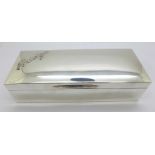 A silver bridge box, London 1910, 19.5cm