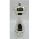 A silver 'Peter Piper' Peppermill, 15cm