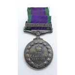 A For Campaign Service medal with Northern Ireland bar to 24213718 Fus. A. Peters RRF.