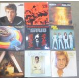 A collection of thirty-two LP records, Lennon, Tubular Bells, Iron Maiden, etc., (Ian Dury sleeve