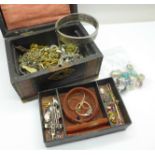 A jewellery box and costume jewellery