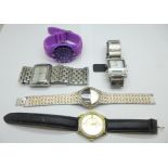 Five fashion wristwatches including D&G and Philip Persio