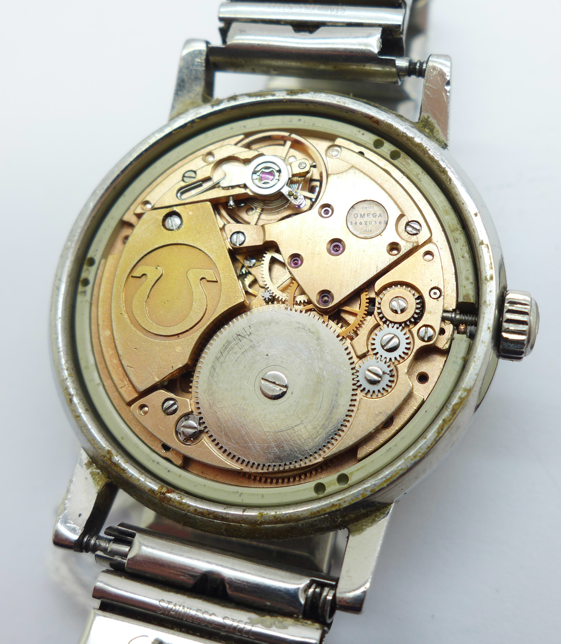 An Omega Geneve wristwatch with date, on a Speidel expanding bracelet, a/f - Image 8 of 8
