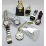 A Swatch Atlanta 1996 wristwatch, a Citizen quartz wristwatch and other watches