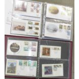 Stamps; GB silk first day covers in two albums, including Benham, (106)